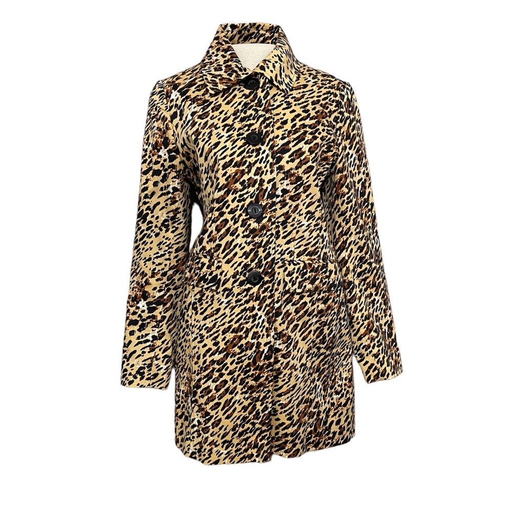 Worthington Leopard Print Trench Coat, Lined, Sz Small Great Condition